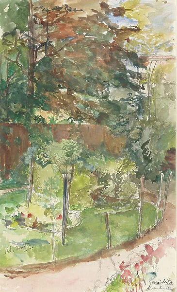 View in garden, 1872-1950. Creator: Barbara Elisabeth van Houten