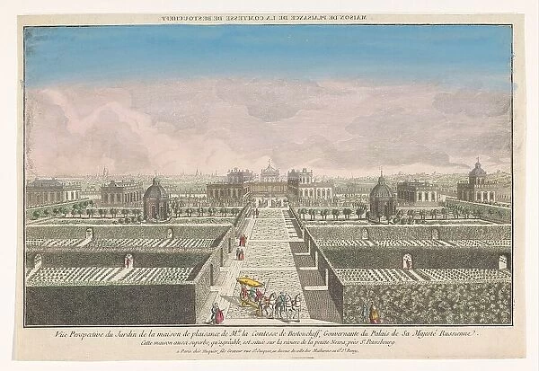 View of the Garden of the Buitenhuis of the Countess of Bestoucheff in the vicinity... 1735-1805. Creator: Unknown