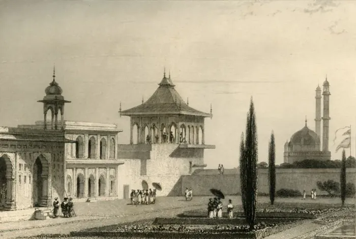 Framed Print : View in the Garden of the Palace, Lucnon, 1835. Creator: William Daniell Framed Print : View in the Garden of the Palace, Lucnon, 1835. Creator: William Daniell