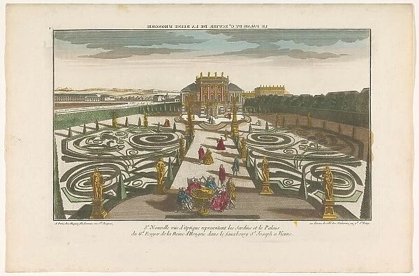 View of the garden and the palace of an officer of the Queen of Hungary in a suburb... 1735-1805. Creator: Unknown
