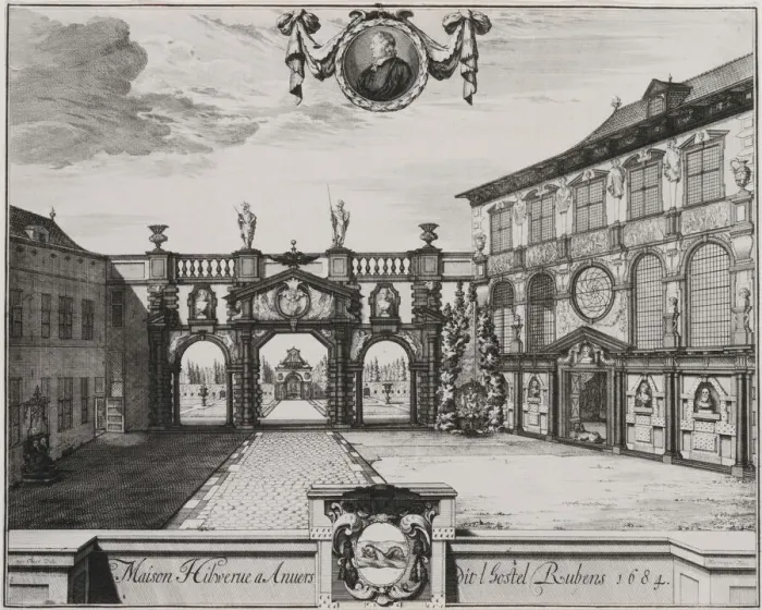 Framed Print : View of the Garden of the Rubenshuis, Antwerp, 1675-1732. Creator: Jacobus Harrewijn Framed Print : View of the Garden of the Rubenshuis, Antwerp, 1675-1732. Creator: Jacobus Harrewijn