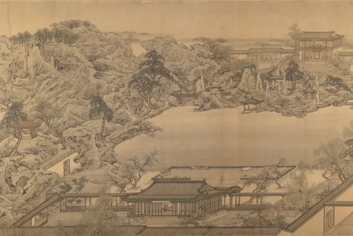 Framed Print : View of a Garden Villa, 18th century (?). Creator: After Yuan Jiang (active ca. 1680-ca Framed Print : View of a Garden Villa, 18th century (?). Creator: After Yuan Jiang (active ca. 1680-ca