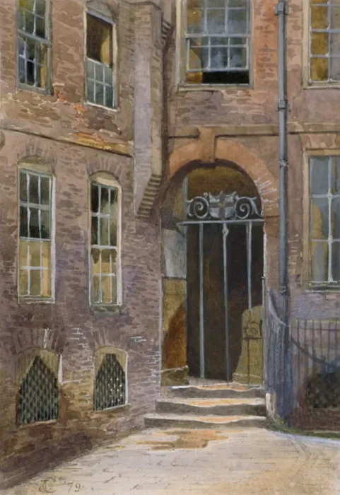 Framed Print : View of a gate in Elm Court, Inner Temple, London, 1879 Framed Print : View of a gate in Elm Court, Inner Temple, London, 1879