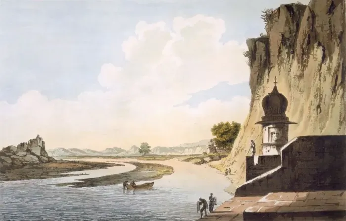 Framed Print : A View of the Gaut at Etawa, on the Banks of the River Jumna, pub. 1785-88. Creator Framed Print : A View of the Gaut at Etawa, on the Banks of the River Jumna, pub. 1785-88. Creator