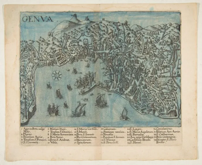 Framed Print : View of Genoa, 1604. Creator: Unknown Framed Print : View of Genoa, 1604. Creator: Unknown