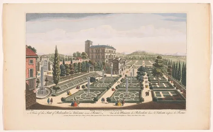 Framed Print : View of the Giardini Vaticani in Vatican City, 1750. Creator: Thomas Bowles Framed Print : View of the Giardini Vaticani in Vatican City, 1750. Creator: Thomas Bowles