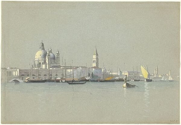View across the Giudecca Canal toward the Salute and the Campanile of San Marco, c. 1875. Creator: William Stanley Haseltine