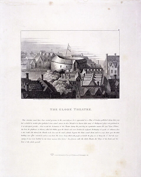 View of the Globe Theatre, Bankside, Southwark, London, 1810