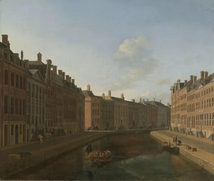 Framed Print : View of the Gouden Bocht in the Herengracht from the east, (Amsterdam), 1685. Creator: Gerrit Berckheyde Framed Print : View of the Gouden Bocht in the Herengracht from the east, (Amsterdam), 1685. Creator: Gerrit Berckheyde