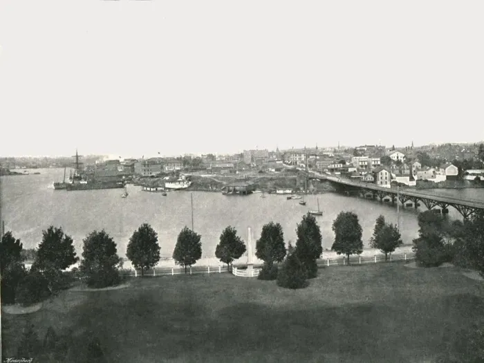 Framed Print : View from the Government Buildings, Victoria, Canada, 1895. Creator: William Notman & Son Framed Print : View from the Government Buildings, Victoria, Canada, 1895. Creator: William Notman & Son