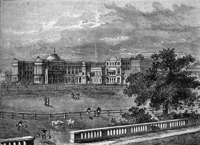 Framed Print : View of Government House, Calcutta, c1891. Creator: James Grant Framed Print : View of Government House, Calcutta, c1891. Creator: James Grant