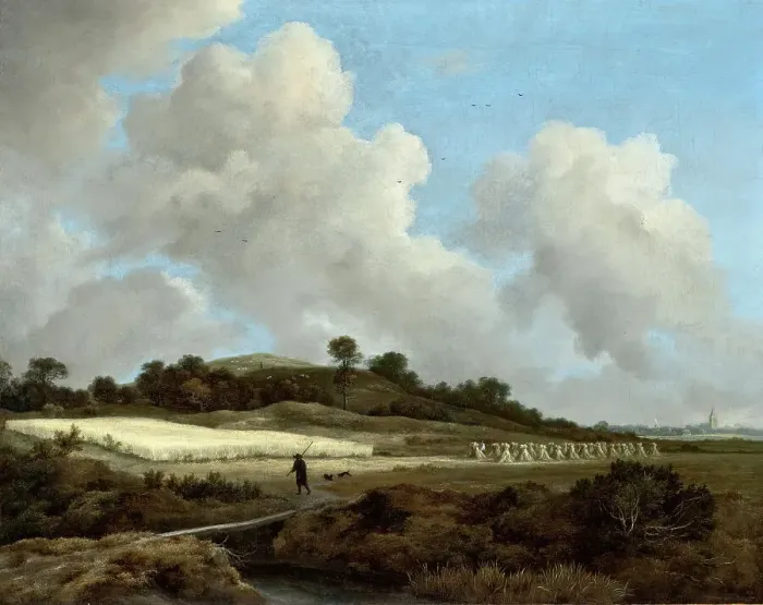 Framed Print : View of Grainfields with a Distant Town, c1670. Creator: Jacob van Ruisdael