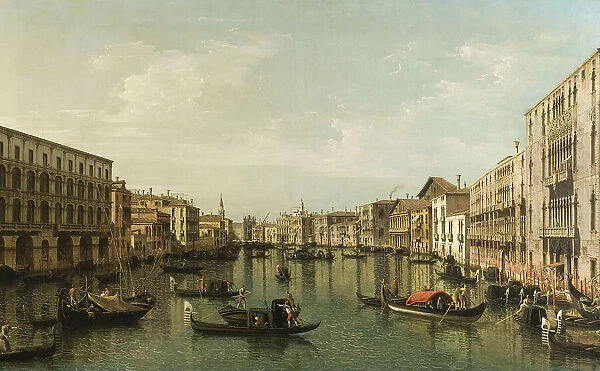 View of Grand Canal with the Palazzi Foscari and Moro Lin, mid-late 18th century. Creator: Bernardo Bellotto