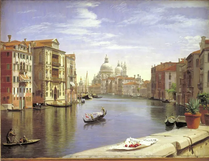 Framed Print : View of the Grand Canal, Venice. In the Background S. Maria della Salute, 1854. Creator: Peter Christian Thamsen Skovgaard Framed Print : View of the Grand Canal, Venice. In the Background S. Maria della Salute, 1854. Creator: Peter Christian Thamsen Skovgaard
