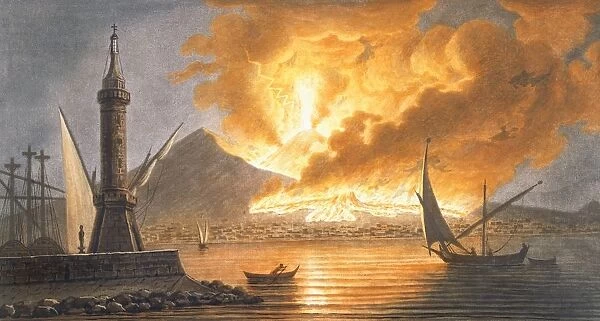 View of the great eruption of Vesuvius from the mole of Naples in the night of 20 October 1767