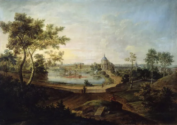 Framed Print : View of the Great Palace in Oranienbaum, 1758. Artist: Friedrich Hartmann Barisien Framed Print : View of the Great Palace in Oranienbaum, 1758. Artist: Friedrich Hartmann Barisien