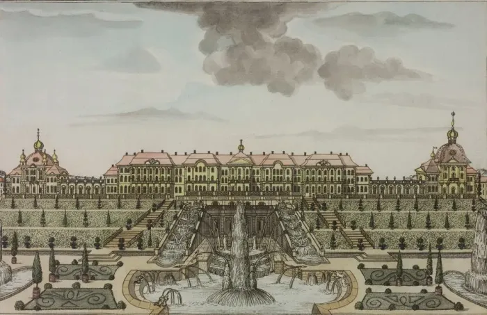 Framed Print : View of the Great Palace in Peterhof, Between 1792 and 1820 Framed Print : View of the Great Palace in Peterhof, Between 1792 and 1820