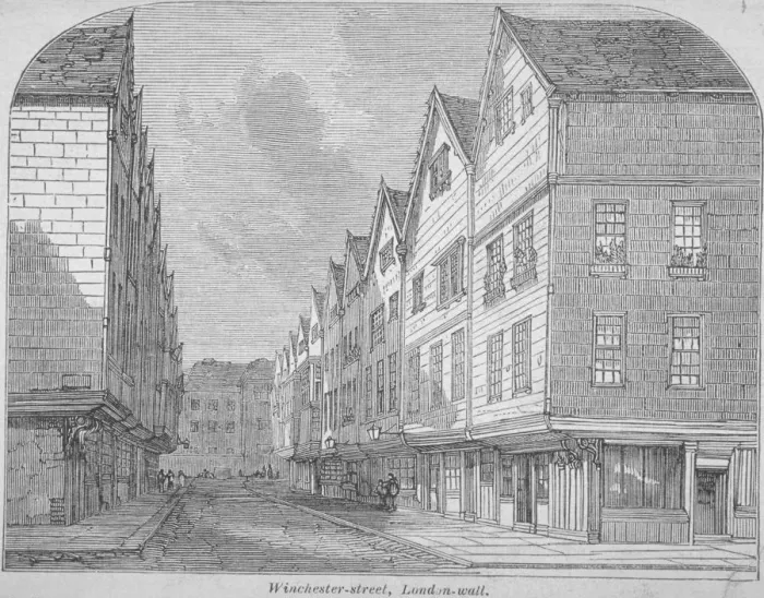 Framed Print : View of Great Winchester Street, City of London, 1850 Framed Print : View of Great Winchester Street, City of London, 1850