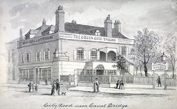 View of the Green Gate Tavern, City Road, Finsbury, c1850