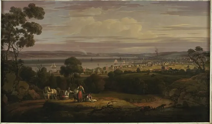 Framed Print : View of Greenock, Scotland, 1816. Creator: Robert Salmon Framed Print : View of Greenock, Scotland, 1816. Creator: Robert Salmon