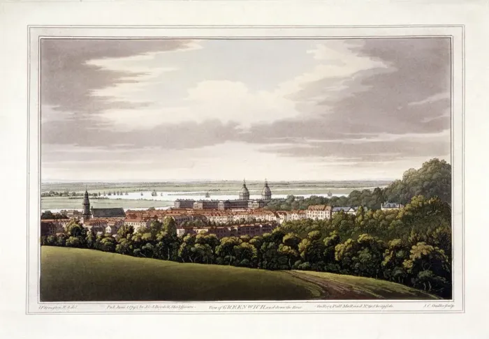 Framed Print : View of Greenwich, London, 1795. Artist: Joseph Constantine Stadler Framed Print : View of Greenwich, London, 1795. Artist: Joseph Constantine Stadler