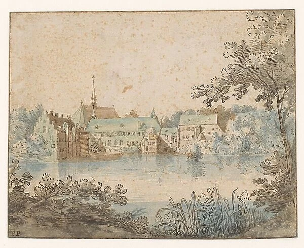 View of the Groenendaal priory near Brussels, 1600-1650. Creator: Anon