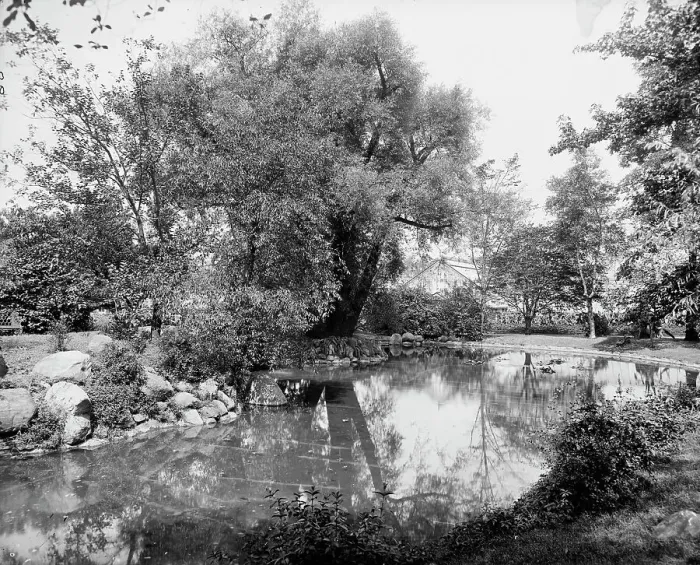 Framed Print : View in grounds of J.H. Wade [Park], Euclid Ave. Cleveland, ca 1900. Creator: William H. Jackson