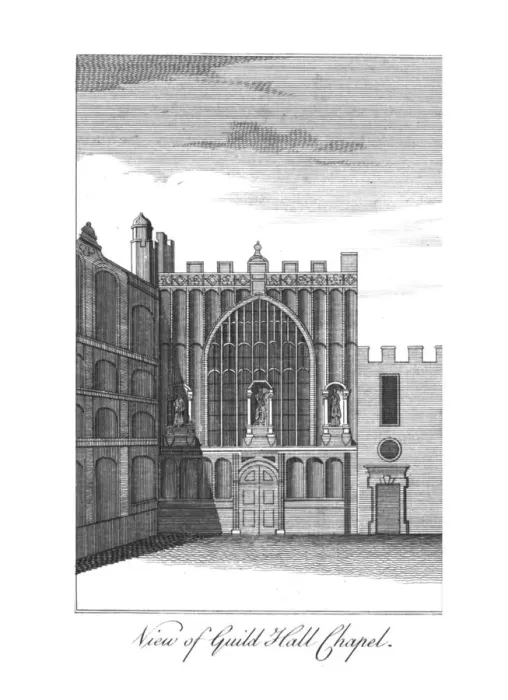 Framed Print : View of Guild Hall Chapel. c1775 Framed Print : View of Guild Hall Chapel. c1775