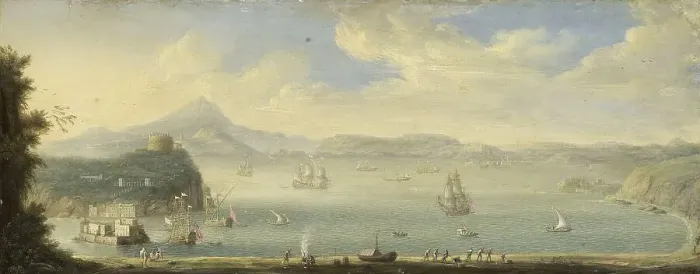Framed Print : View of the Gulf of Naples, 1675-1750. Creator: Caspar van Wittel (circle of) Framed Print : View of the Gulf of Naples, 1675-1750. Creator: Caspar van Wittel (circle of)