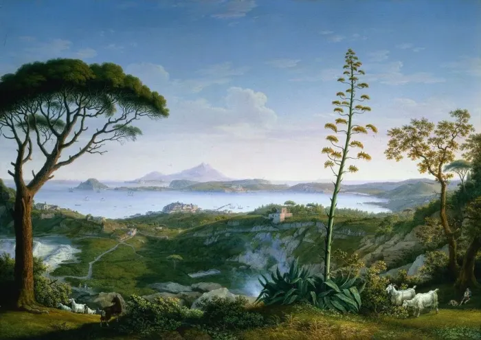 Framed Print : View of the Gulf of Pozzuoli from Solfatara, 1803. Creator: Philipp Hackert (German, 1737-1807) Framed Print : View of the Gulf of Pozzuoli from Solfatara, 1803. Creator: Philipp Hackert (German, 1737-1807)