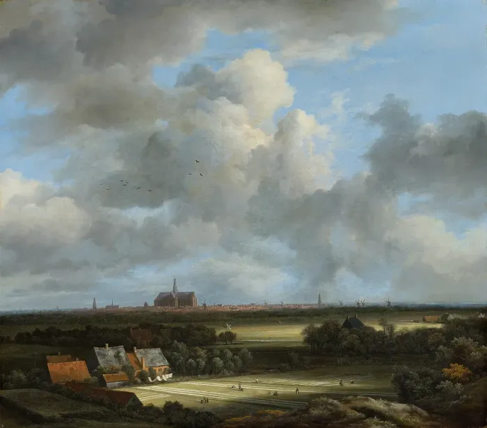 Framed Print : View of Haarlem with Bleaching Grounds. Creator: Jacob van Ruisdael Framed Print : View of Haarlem with Bleaching Grounds. Creator: Jacob van Ruisdael