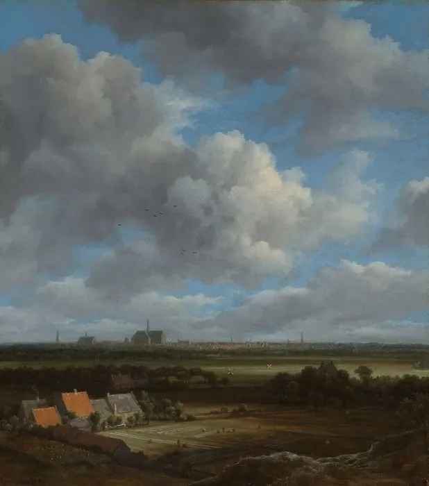 Framed Print : View of Haarlem from the Northwest, with the Bleaching Fields in the Foreground, c.1650-c.1682. Creator: Jacob van Ruisdael