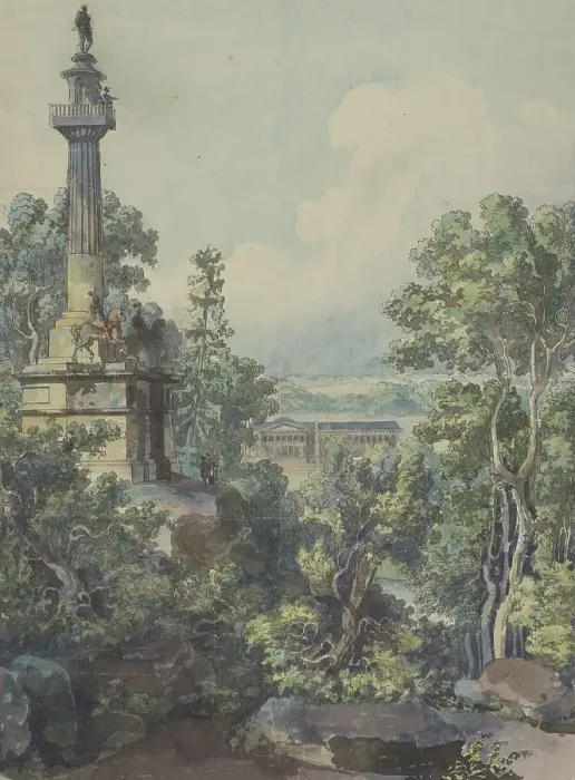 Framed Print : View of Haga with the observatory in the foreground, about 1790. Creator: Louis Jean Desprez Framed Print : View of Haga with the observatory in the foreground, about 1790. Creator: Louis Jean Desprez