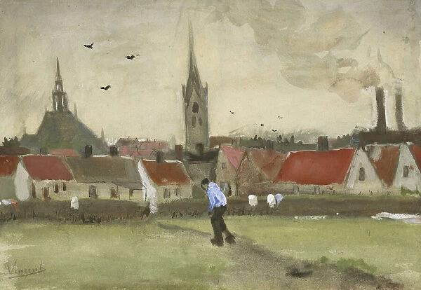 View of The Hague with Nieuwe Kerk, 1882. Creator: Gogh, Vincent, van (1853-1890)