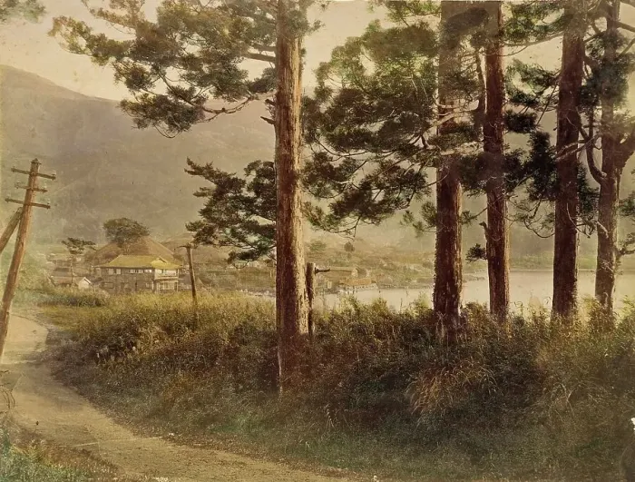 Framed Print : View of Hakone, 1865. Creator: Unknown Framed Print : View of Hakone, 1865. Creator: Unknown