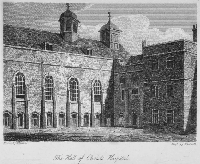 Framed Print : View of the hall of Christs Hospital, City of London, 1812. Artist: William Woolnoth Framed Print : View of the hall of Christs Hospital, City of London, 1812. Artist: William Woolnoth