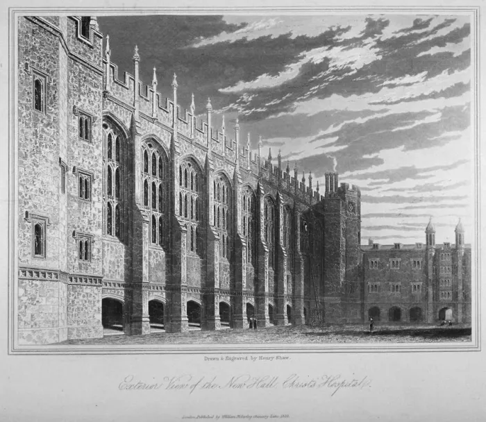 Framed Print : View of the hall, Christs Hospital, City of London, 1833. Artist: Henry Shaw Framed Print : View of the hall, Christs Hospital, City of London, 1833. Artist: Henry Shaw