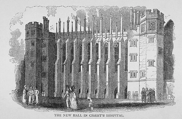View of the hall, Christs Hospital, City of London, 1830