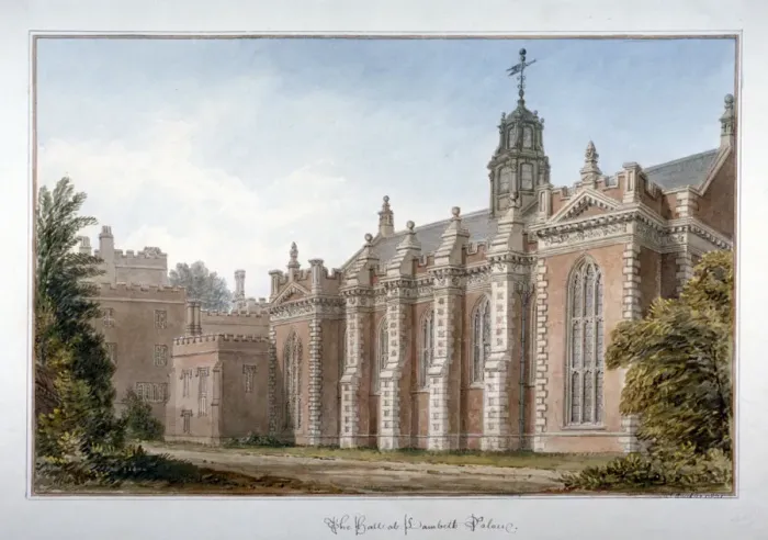 Framed Print : View of the hall at Lambeth Palace, London, 1831. Artist: John Chessell Buckler Framed Print : View of the hall at Lambeth Palace, London, 1831. Artist: John Chessell Buckler