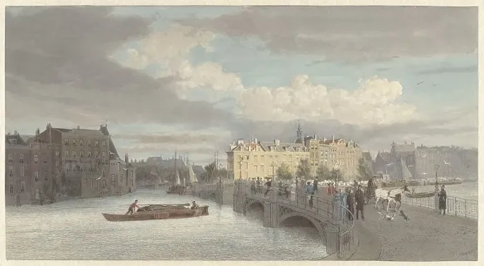 Framed Print : View of the Halvemaansbrug over the Amstel in Amsterdam, 1878. Creator: Reinier Craeyvanger Framed Print : View of the Halvemaansbrug over the Amstel in Amsterdam, 1878. Creator: Reinier Craeyvanger