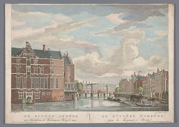 View of the Halvemans Bridge over the Amstel in Amsterdam, 1753-1799. Creator: Pierre Fouquet