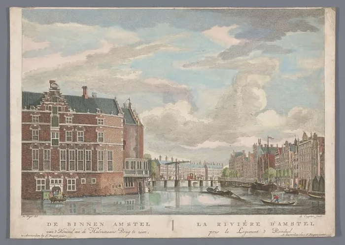Framed Print : View of the Halvemans Bridge over the Amstel in Amsterdam, 1753-1799. Creator: Pierre Fouquet Framed Print : View of the Halvemans Bridge over the Amstel in Amsterdam, 1753-1799. Creator: Pierre Fouquet