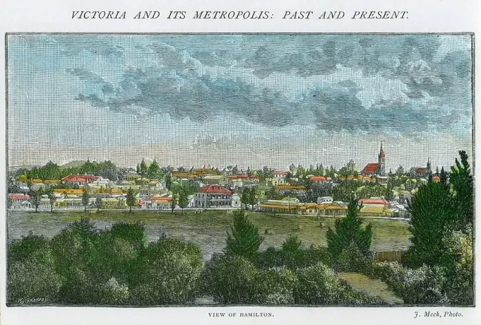 Framed Print : View of Hamilton, Victoria, Australia, c1885 Framed Print : View of Hamilton, Victoria, Australia, c1885