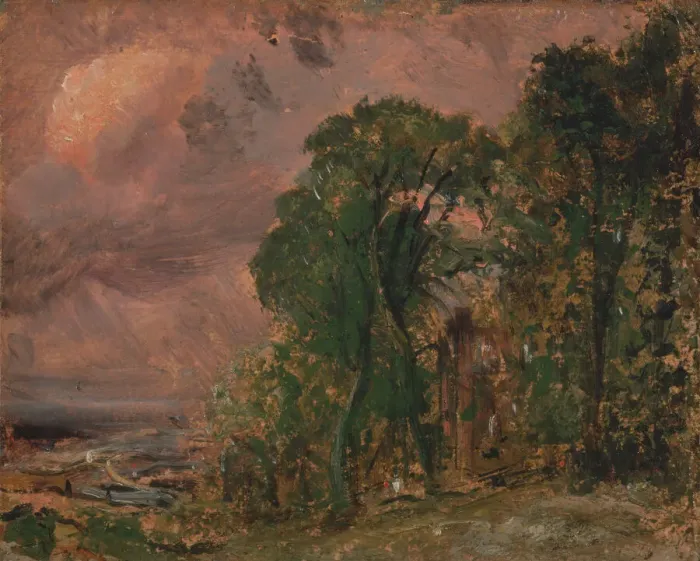 Framed Print : A View at Hampstead with Stormy Weather, ca. 1830. Creator: John Constable Framed Print : A View at Hampstead with Stormy Weather, ca. 1830. Creator: John Constable