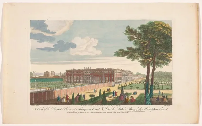 Framed Print : View of Hampton Court Palace in London, 1751. Creator: Fabr. Parr Framed Print : View of Hampton Court Palace in London, 1751. Creator: Fabr. Parr