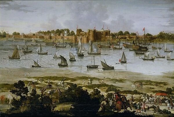 View of the Harbor of Surat (Gujarat), c.1670. Creator: Anon