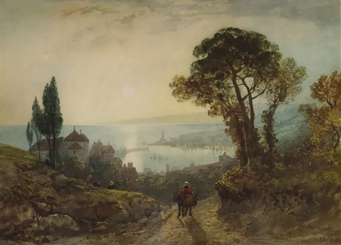 Framed Print : View over a harbour, c1859, (1938). Artist: William Wyld Framed Print : View over a harbour, c1859, (1938). Artist: William Wyld