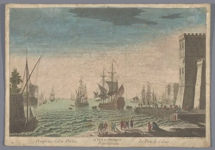 Framed Print : View of the harbour in Calais, 1745-1775. Creator: Anon Framed Print : View of the harbour in Calais, 1745-1775. Creator: Anon