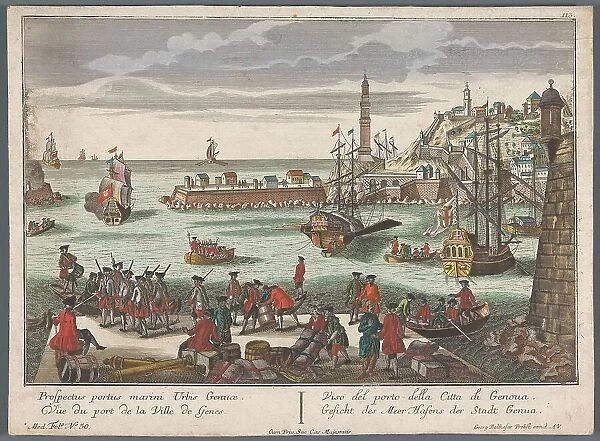 View of the harbour in Genoa, 1742-1801. Creator: Anon