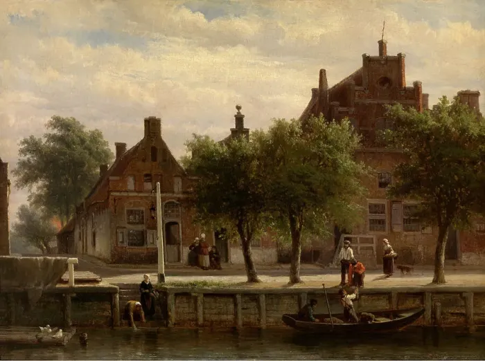 Framed Print : A View of the Harbour of Hasselt, Overijssel, 1862. Creator: Cornelis Springer Framed Print : A View of the Harbour of Hasselt, Overijssel, 1862. Creator: Cornelis Springer